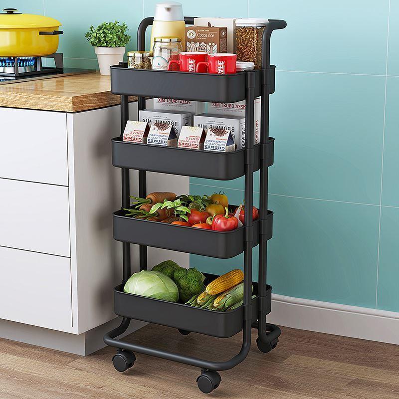 Trolley storage rack landing kitchen bathroom mobile snack