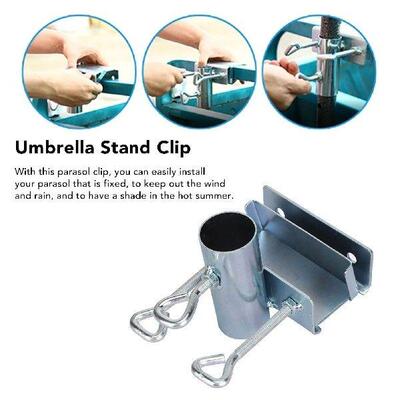 Sun Umbrella Mounting Clips Metal Iron Parasol Fixing Clamp