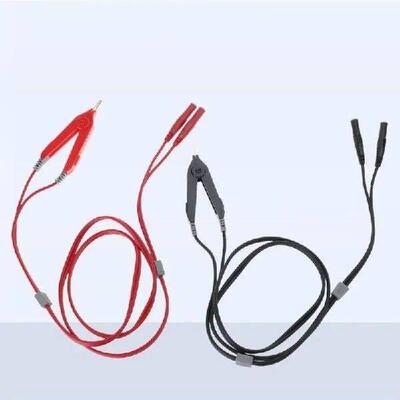 E1PC 2pcs Professional Four Wire Test Leads Clip for Low