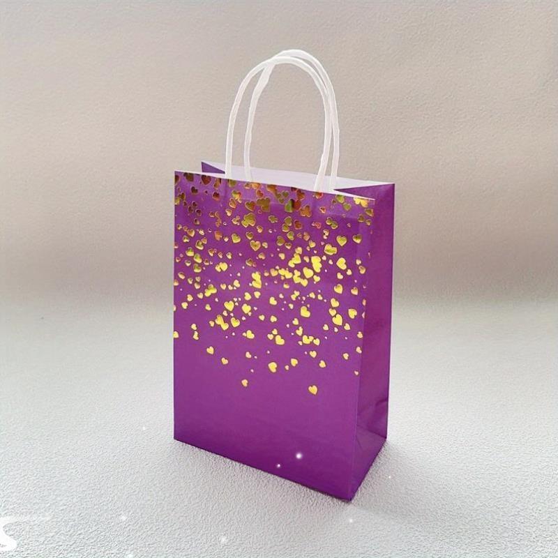 15cm 5pcs Kraft Paper Gift Bag wh Handle Gold