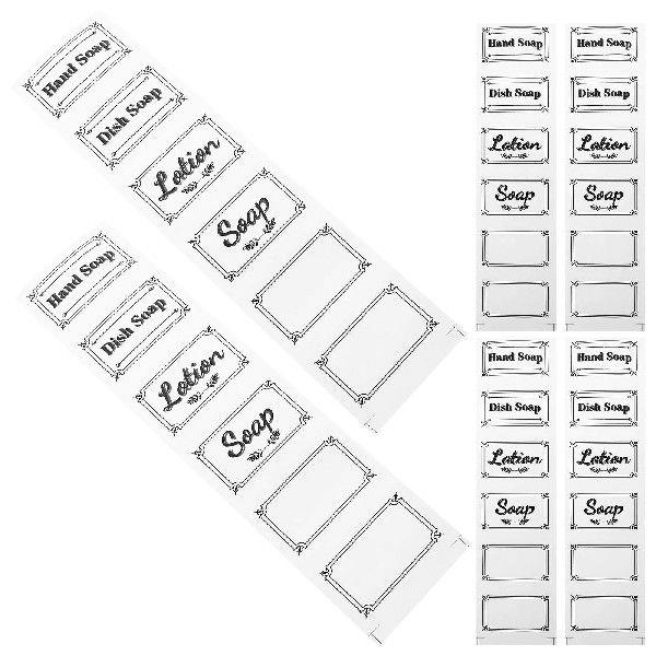 6 Pcs Shampoo Label Travel Soap Sample Sticker Waterproof