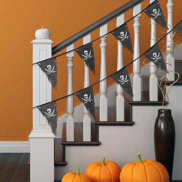 Banner Dining Table Skull Flag String Outdoor Party