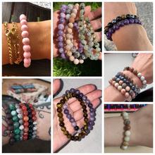 Pink Bracelet Natural Stone Bracelets Women Quartzs Agat