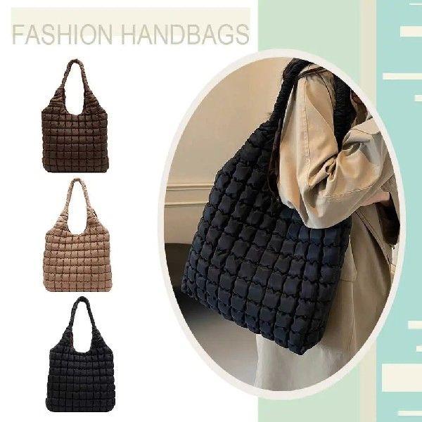 Puffer Tote Bag for Women Soft Puffy Shoulder Bag Large