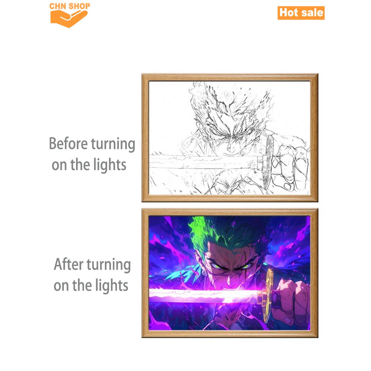 LED lights one piece poster ONEPIECE Hanging paintings decor