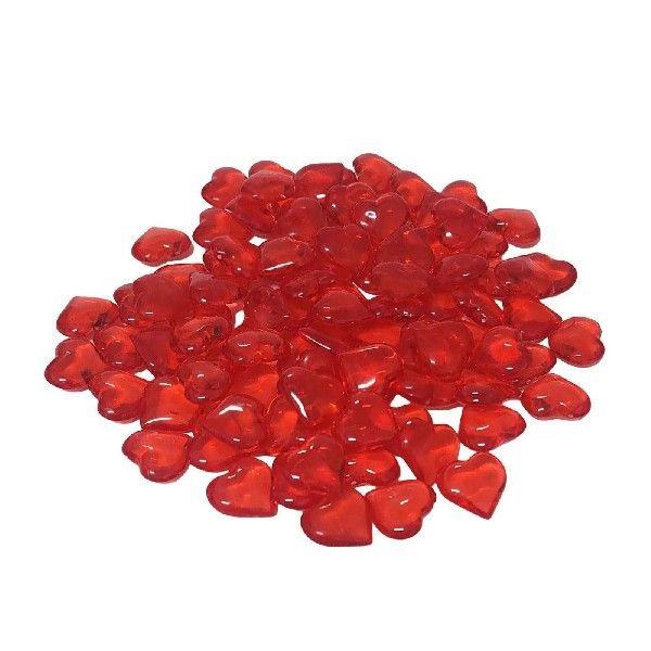 120 Red Heart-shaped Imitation Vase Filled With Acrylic