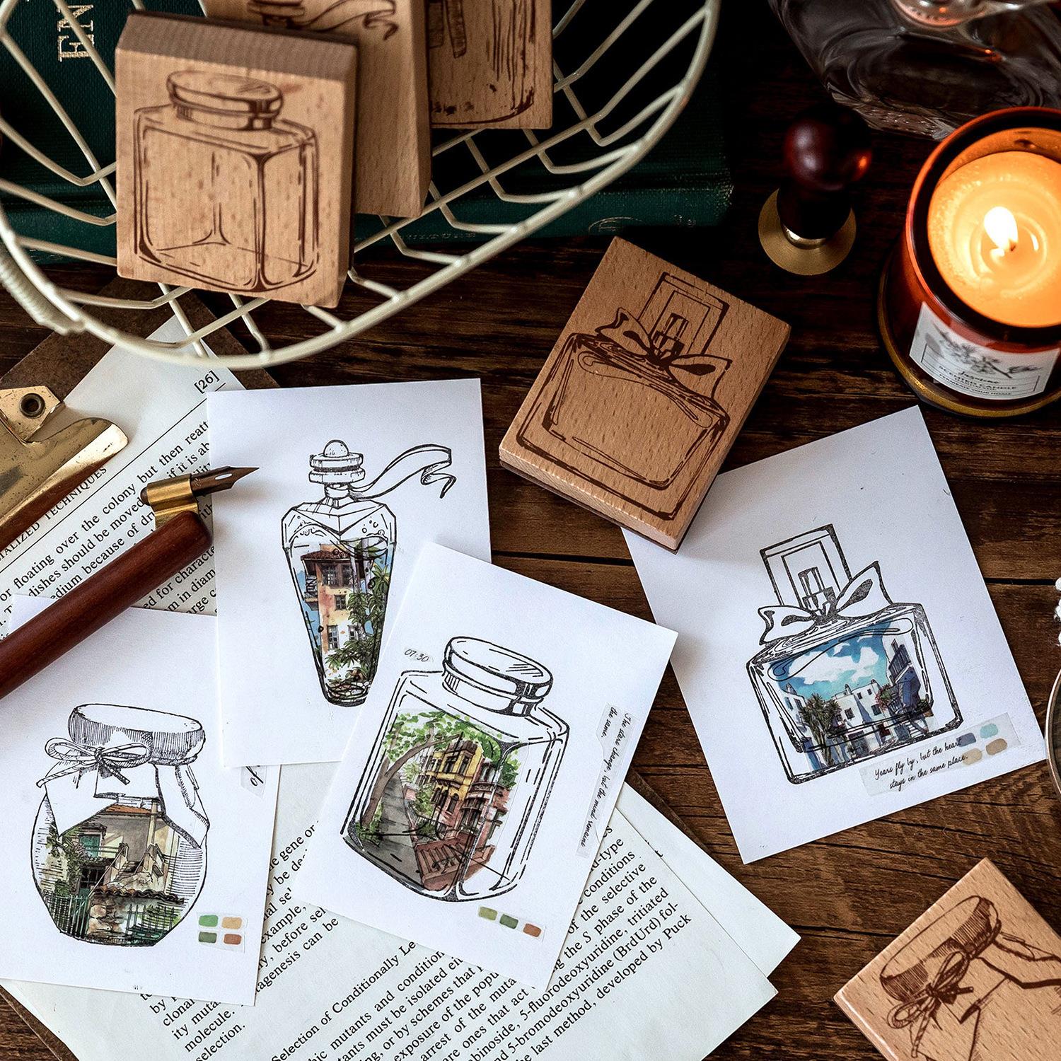 Mo Mo Beech Wood Seal Bottle Light and Shadow Series Creativ