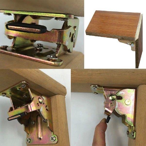 10Pcs Self-Locking Hinge Table Leg Hinges 90 Degree Table