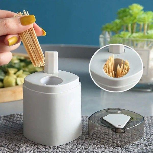 Portable Press Type Toothpick Box Dustproof Kitchen