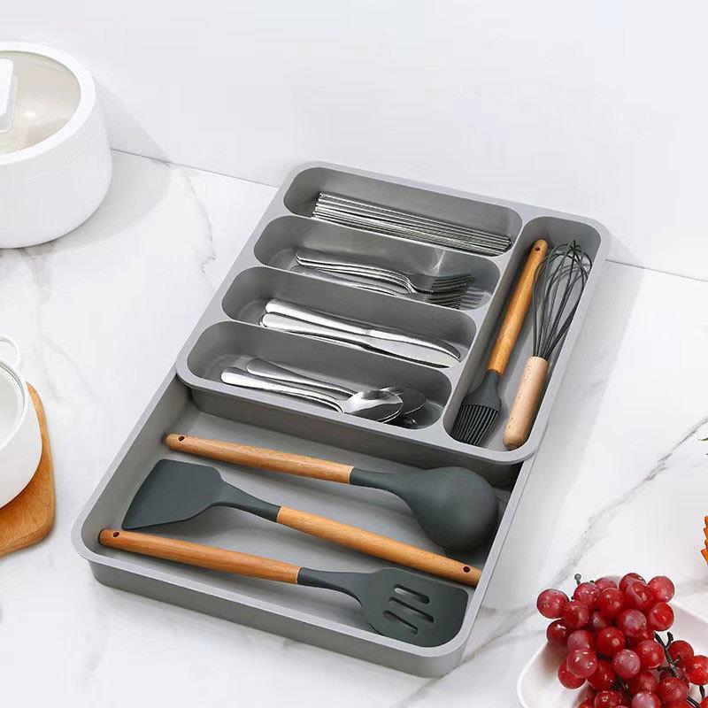 Cutlery Storage Tray Expandable Tableware Organizer Spoon Fo