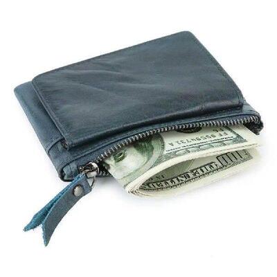 Minimalist RFID Wallet Real Leather Coin Purse Retro Mini