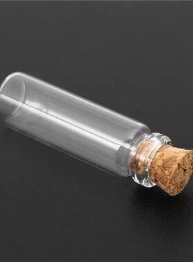 Y50A-80Pcs 11X32mm Tiny Mini Empty Clear Cork Glass Bottles