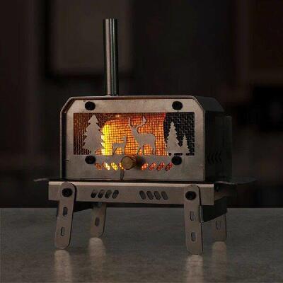 Mini Tent Stove with Chimney Outdoor Firewood Stove