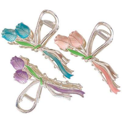 3 Pcs Tulip Hair Clip Metal Claw Clips Jaw for Medium