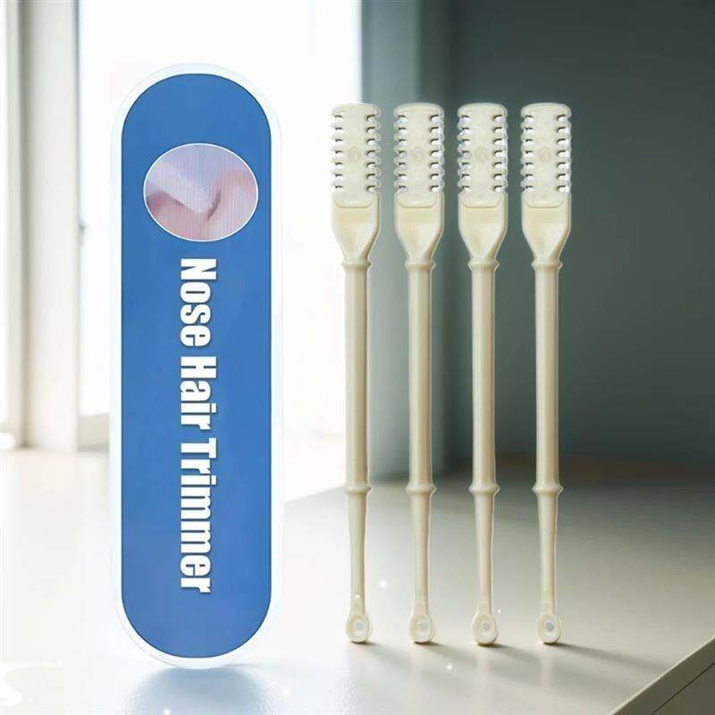 4Pcs Nasal Hair Cutter Nose Hair Trimmer 2-in-1 Manual Nostr