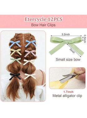 12 little bow ribbon hair accessories cute hair clips Alliga