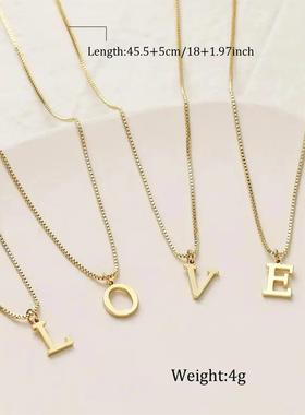 1pc Name Initial Necklace For Women Stainless Steel Jewelry