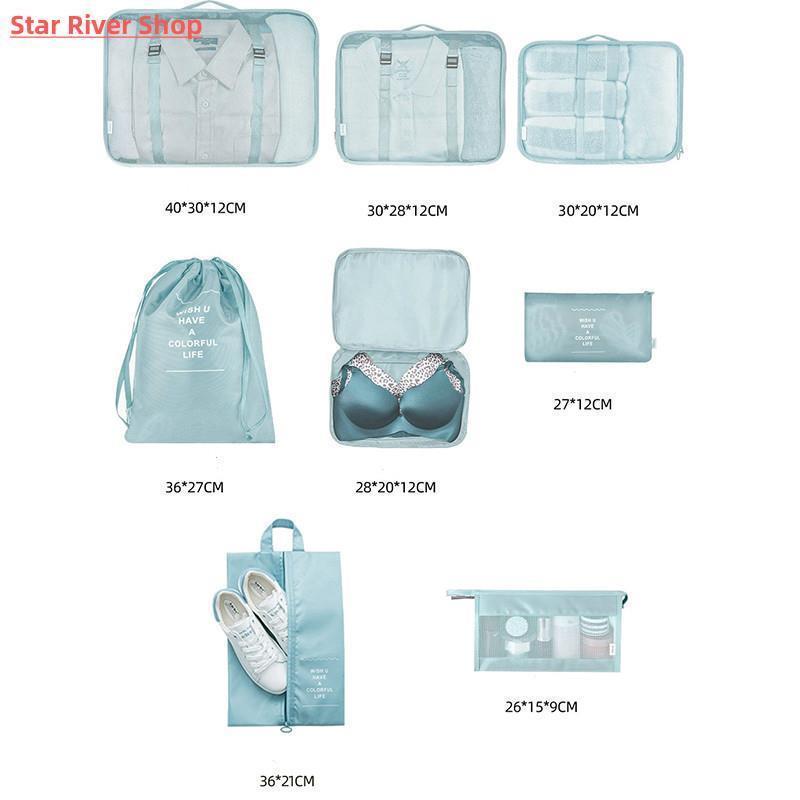 8pcs Set Travel Organizer Storage Bags Suitcase Packing Set