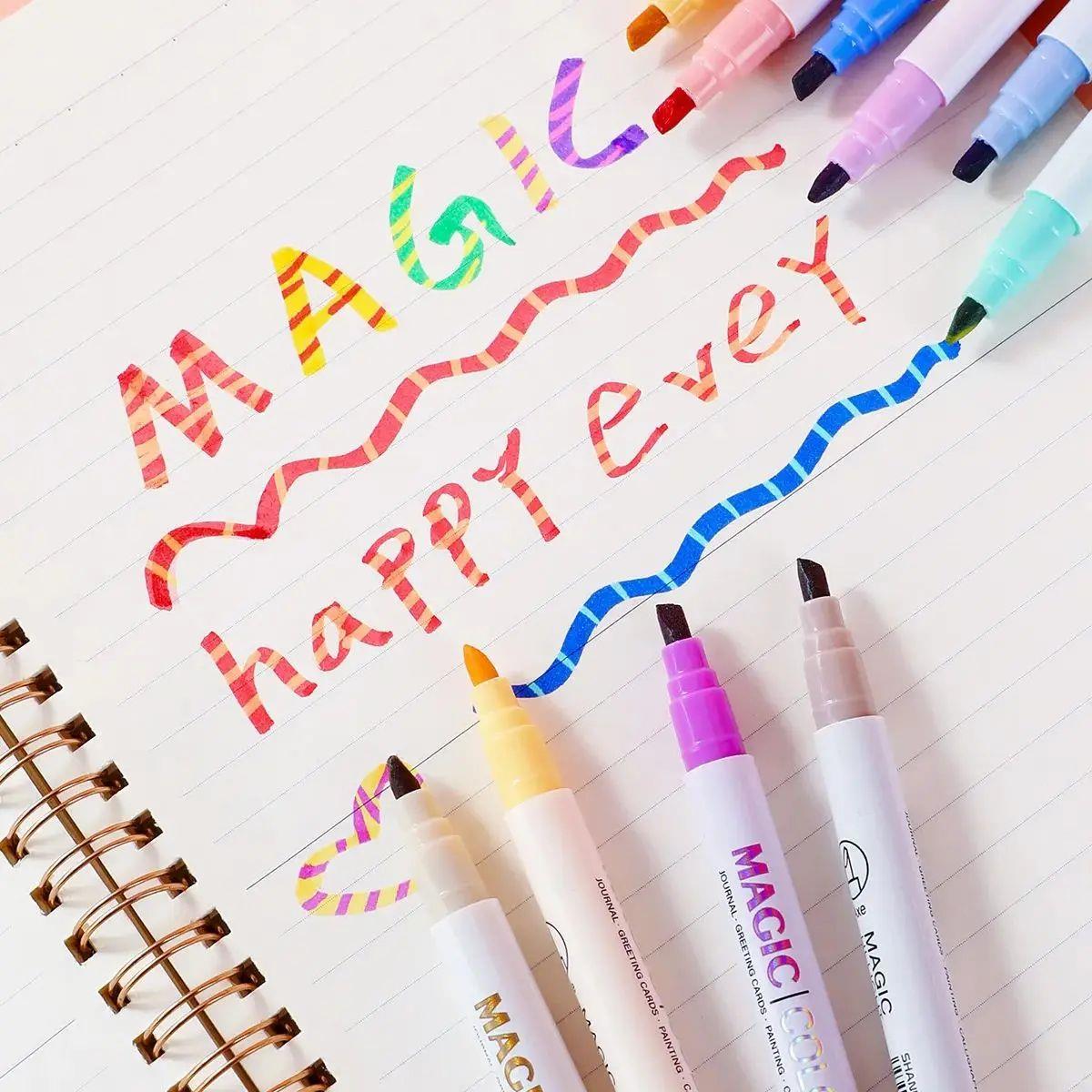 Double-ended Magic Color Changing Highlighter Pen Set, Stude