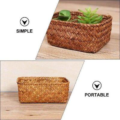 3 Pcs Seaweed Storage Basket Retro Bread Baskets Straw