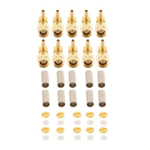 Prettyia 10pcs SMA Male Right Angle RF Connector for
