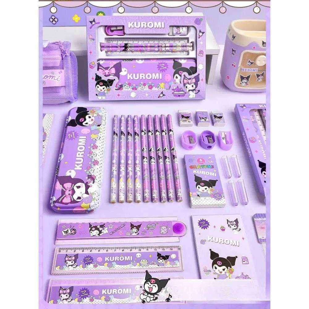 Kuromi Stationery Set Cartoon Cinnamoroll My Melody Pencils