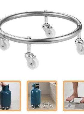 Gas Cylinder Stand Propane Tank Holder Wheels SilverMovable