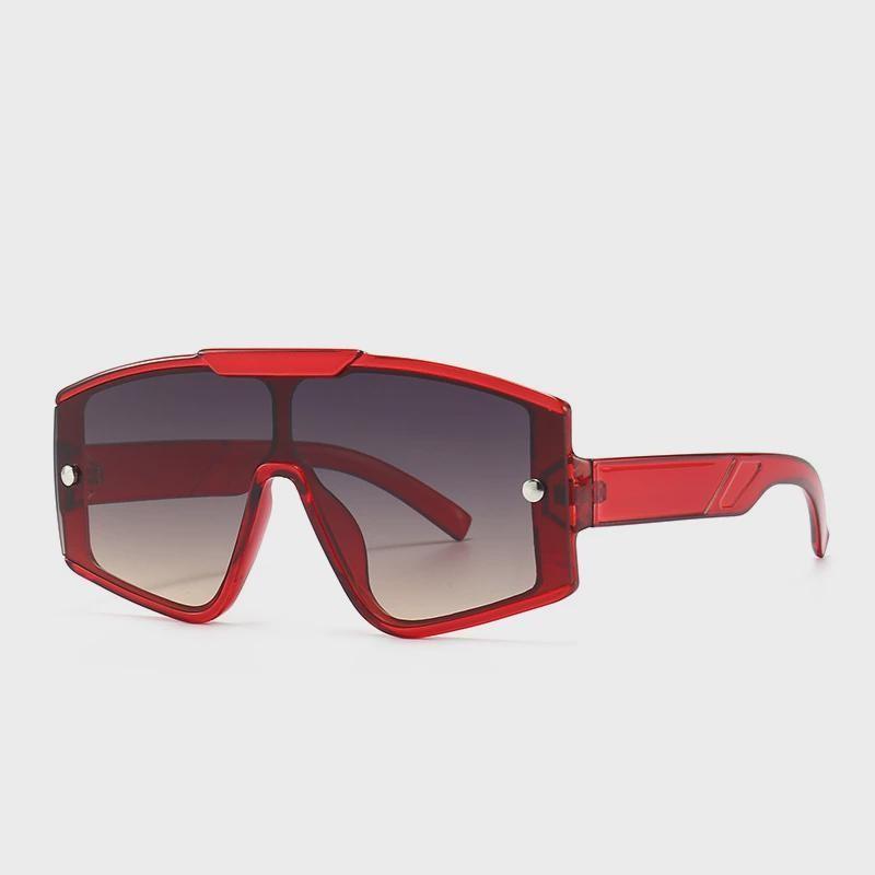 One piece flat top retro oversized frame sunglasses female I