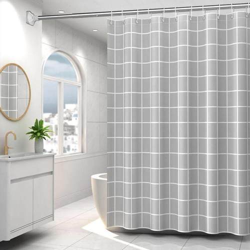 The bathroom shower curtain checkered PEVA Environmental