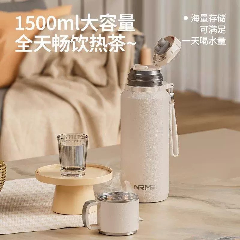日本进口保温杯大容量女款不锈钢新款水杯男士大号泡茶杯便携水壶