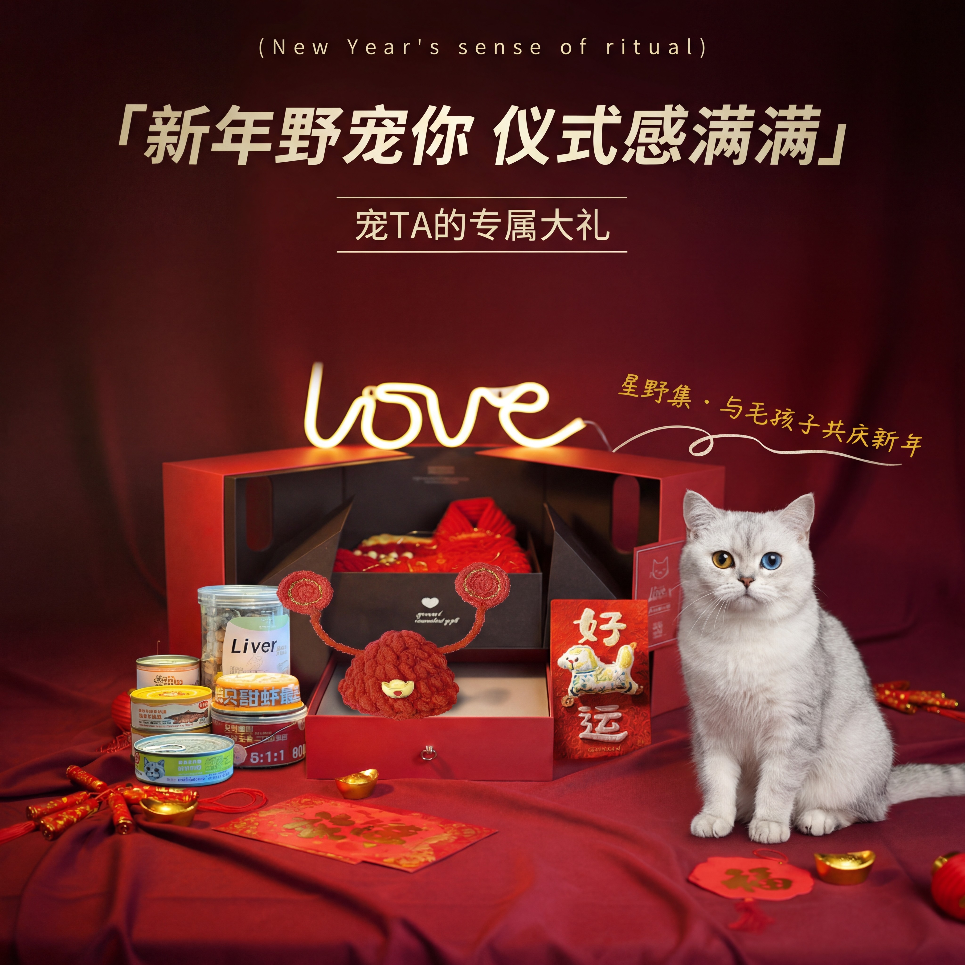 宠物限定礼盒猫狗新年服饰春节礼包,宠物/宠物食品及用品,宠物用品定制周边,淘宝优惠券,粉丝福利购,淘宝优惠卷