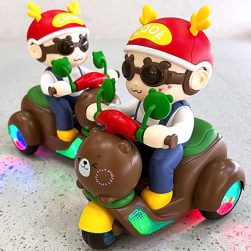 儿童电动旋转摩托车玩具0一1周岁2-3宝宝男孩4女孩特技三轮汽车5