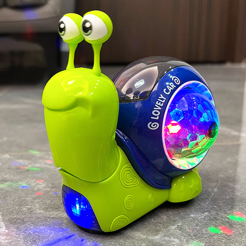 电动万向行走发光小蜗牛儿童玩具