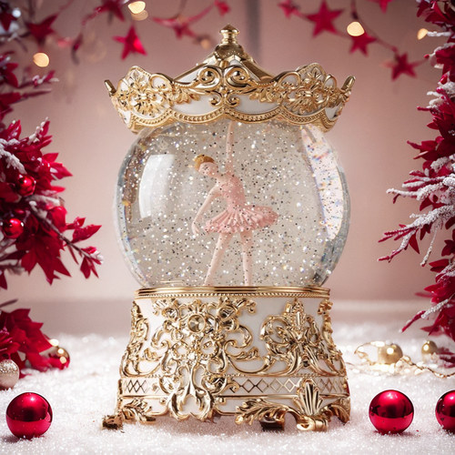 芭蕾舞女孩水晶球音乐盒