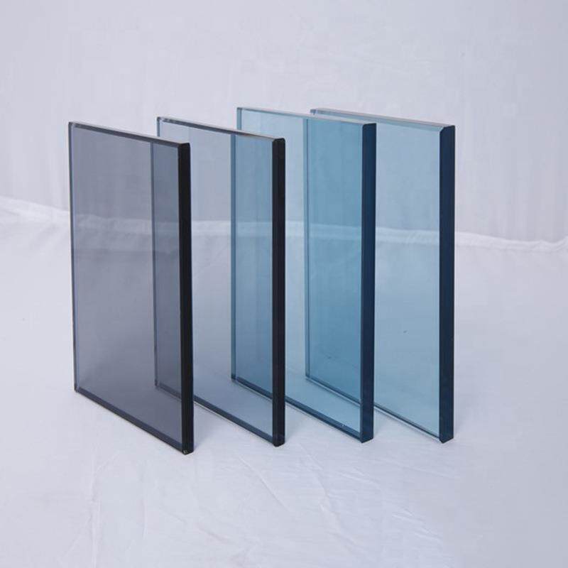 厂家定制加工有色玻璃黑色茶色蓝色钢化玻璃灰色透明钢化玻璃