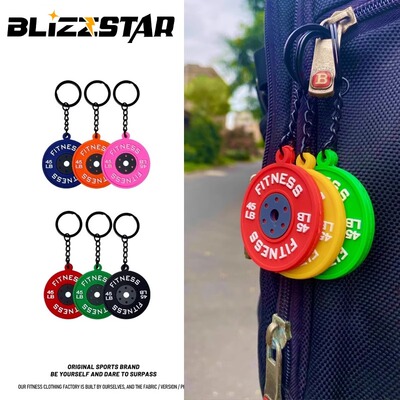 彩色健身杠铃片哑铃挂件系列背包