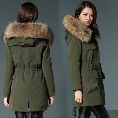 派克服女尼克服短款小个子獭兔毛