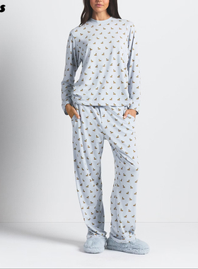 SKIMS FW25 圣诞系列 BOYFRIEND 长袖宽松休闲运动居家睡衣套装女