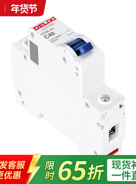 德力西1P40A空开单片单极单P40a空开家用c40空气开关单相单匹空开