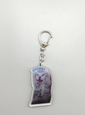 Rambling Goat Huh Cat Meme Keychain Confused Cat Memes Cat S
