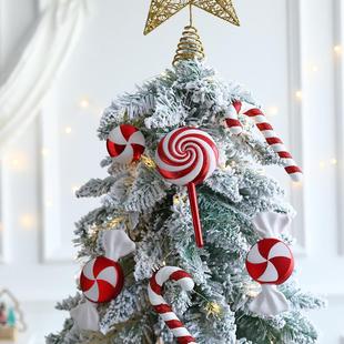 Candy Balls Red 1pc Cane Hanging White Penda Christmas