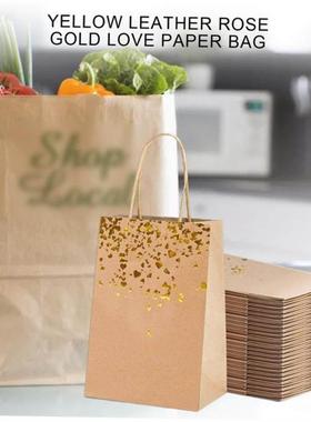 12pcs Kraft Paper Bags Snowman Christmas Gift Bags with Hand