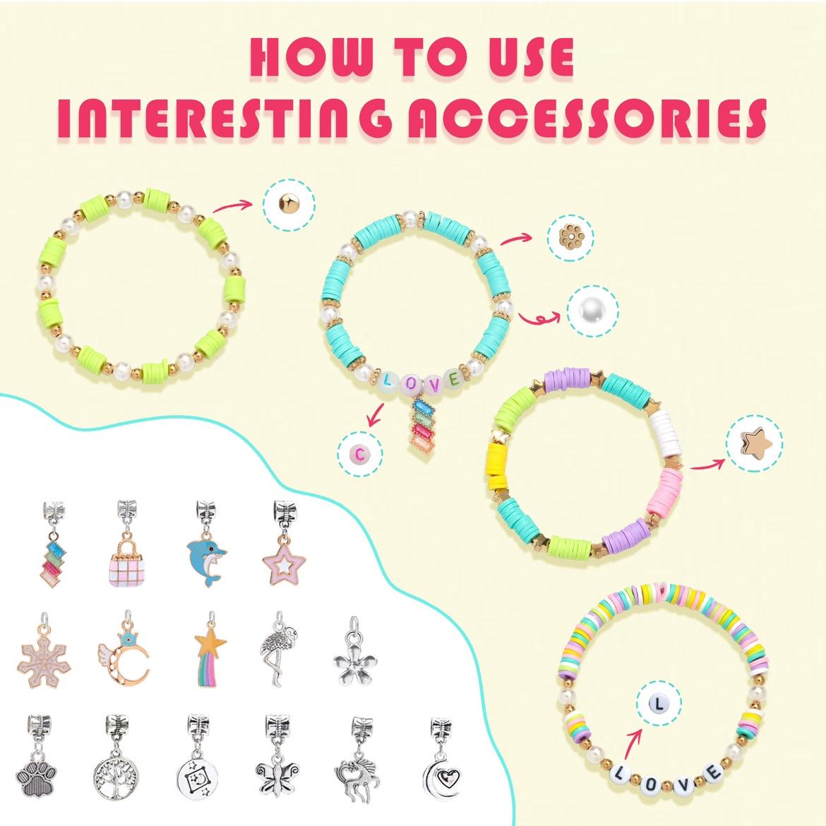 DIY Clay Beaded Bracelet Set with Storage Box for Girls