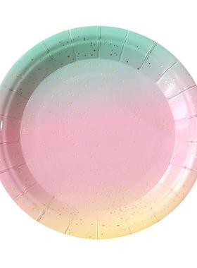 Rainbow Birthday Party Decorations Disposable Tableware Pape