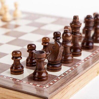Checkers Training Props International Wooden Chess Board
