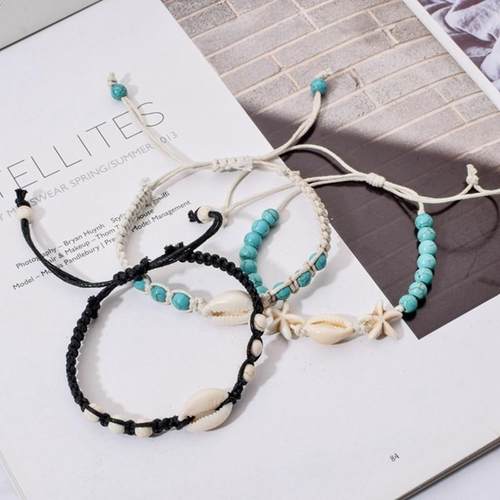 Simple Natural Stone Hand-woven Shell Bracelet Adjustable