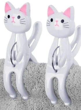 Beach Towel Clips Cat Shape Clothespins Towel Pins 2pcs Non