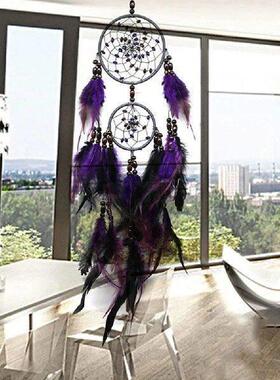 Purple Feather Dream Catcher Pendant Hand-woven Wall Decor