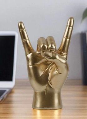 Rock Hand Gesture Statue Rock Music Art Craft Finger