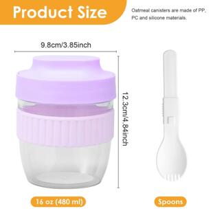 Double Layer Overnight Oats Container with Lid and Spoon Mil